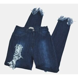 Aphrodite Women's Jeans Size 13 Medium Washed Distressed Flare Ankle Grunge